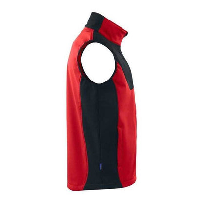 Red - Lifestyle - Projob Mens Prio 3702 Two Tone Softshell Gilet