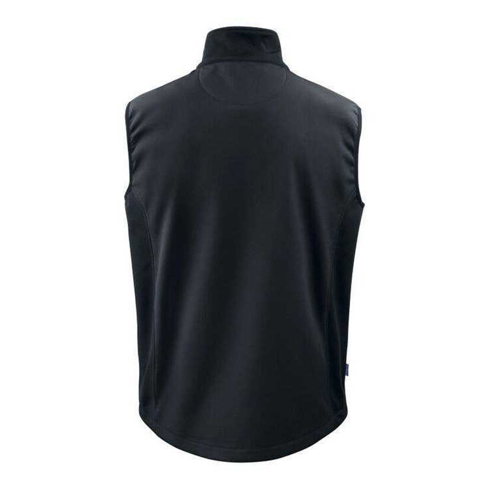 Black - Back - Projob Mens Prio 3702 Two Tone Softshell Gilet