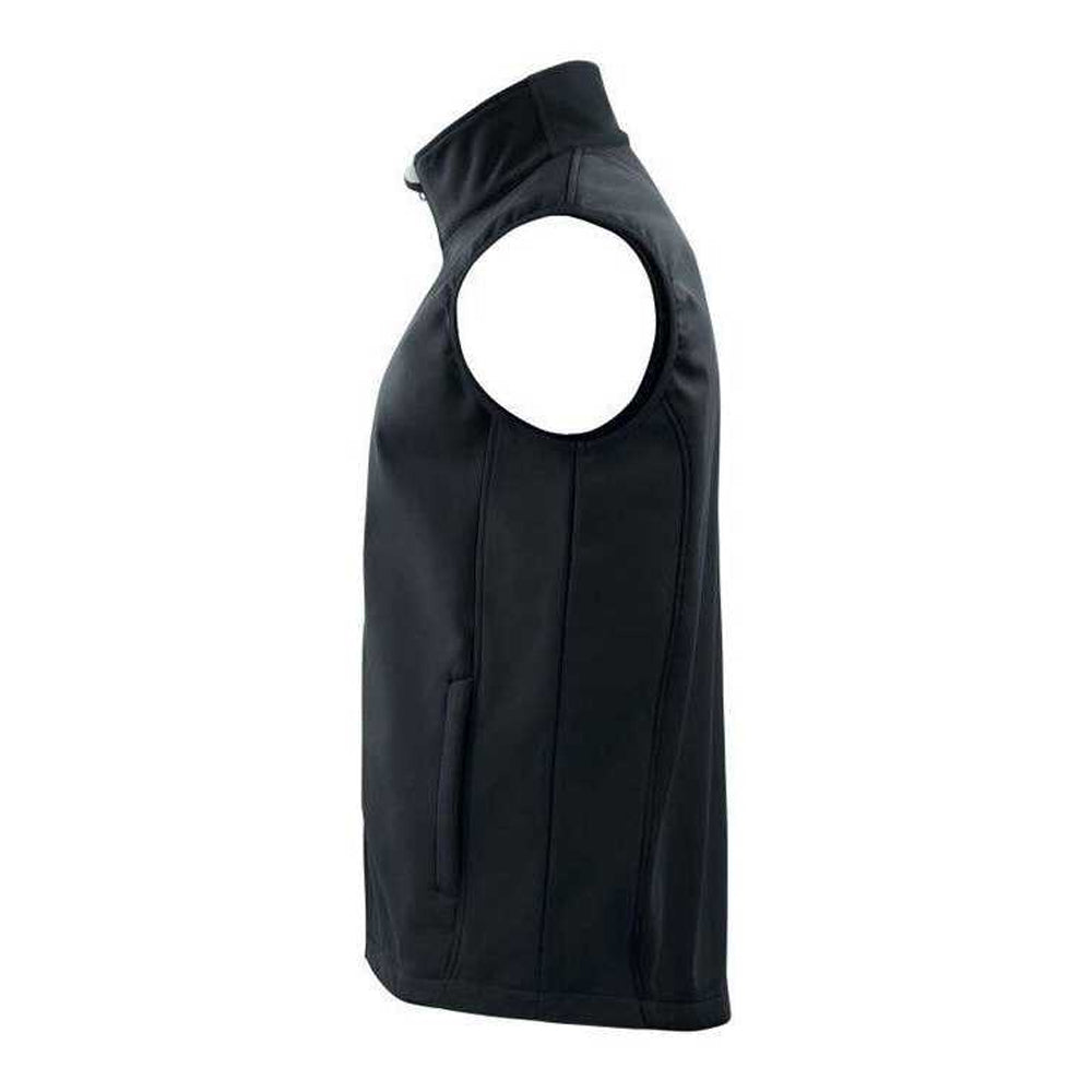 Black - Side - Projob Mens Prio 3702 Two Tone Softshell Gilet