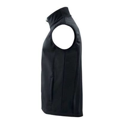 Black - Side - Projob Mens Prio 3702 Two Tone Softshell Gilet
