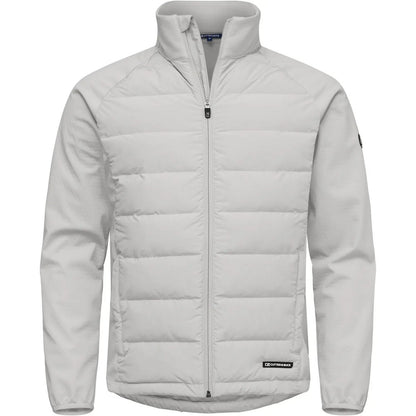 Silver - Front - Cutter & Buck Mens Oak Harbor Puffer Jacket