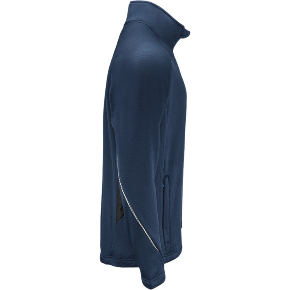 Navy - Side - Projob Mens 3319 Microfleece Fleece Jacket