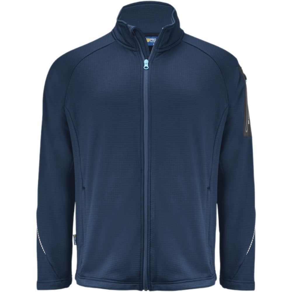 Navy - Front - Projob Mens 3319 Microfleece Fleece Jacket