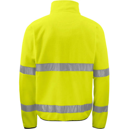 Yellow-Black - Back - Projob Mens Prio 6327 Class 3 Hi-Vis Fleece Jacket