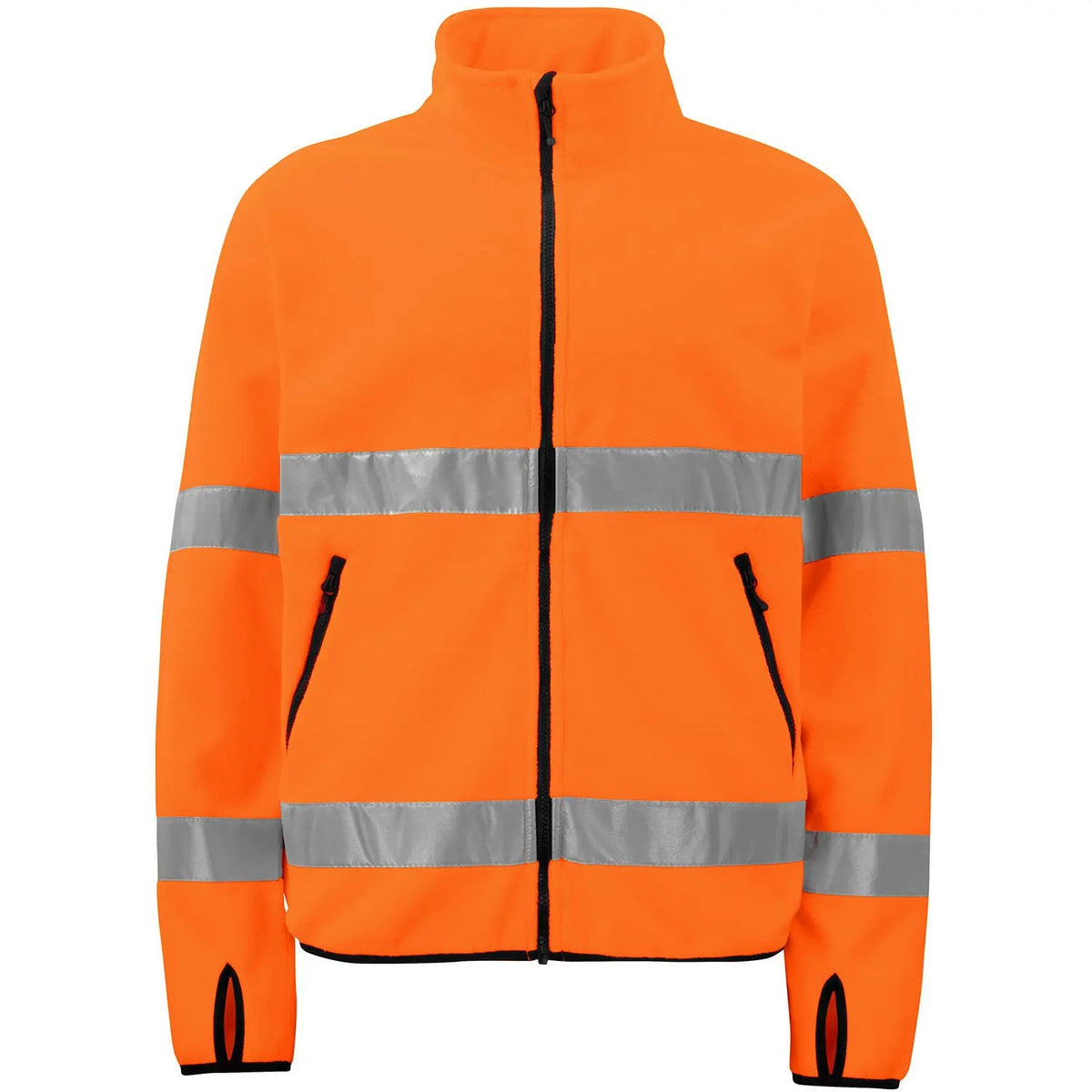 Orange-Black - Front - Projob Mens Prio 6327 Class 3 Hi-Vis Fleece Jacket