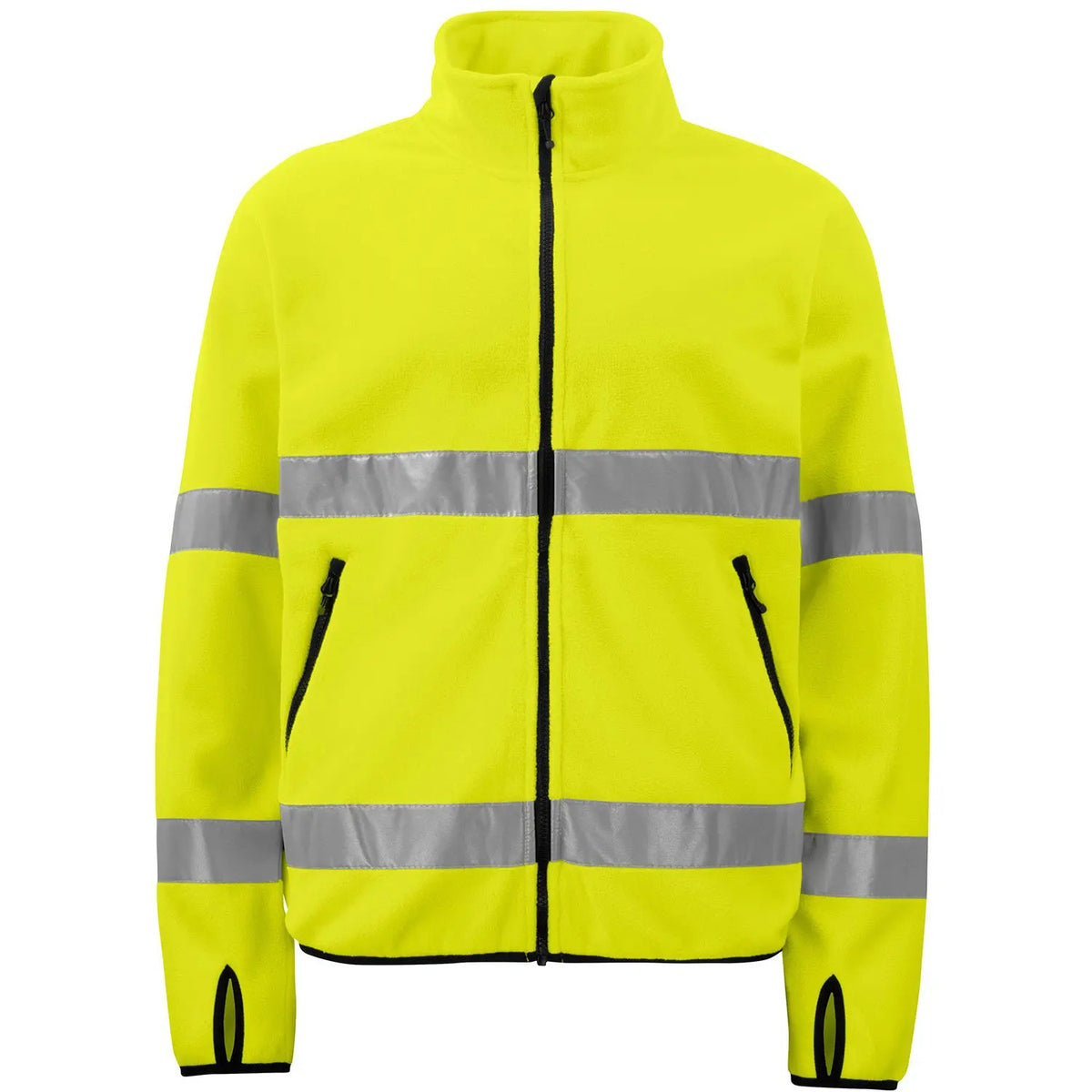 Yellow-Black - Front - Projob Mens Prio 6327 Class 3 Hi-Vis Fleece Jacket