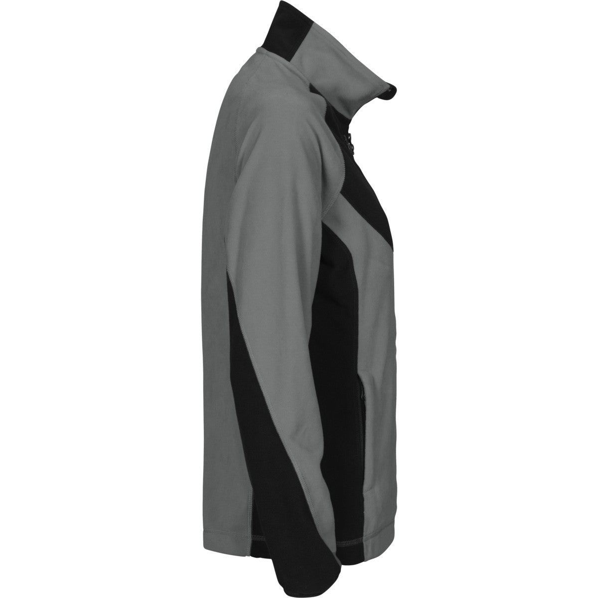 Grey - Side - Projob Womens-Ladies Prio 2326 Microfleece Raglan Fleece Jacket