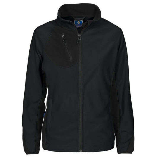 Black - Front - Projob Womens-Ladies Prio 2326 Microfleece Raglan Fleece Jacket