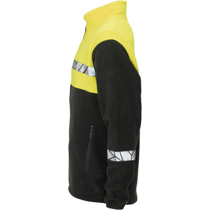 Black-Yellow - Lifestyle - Projob Mens Progression 7300 Full Zip Fleece Jacket