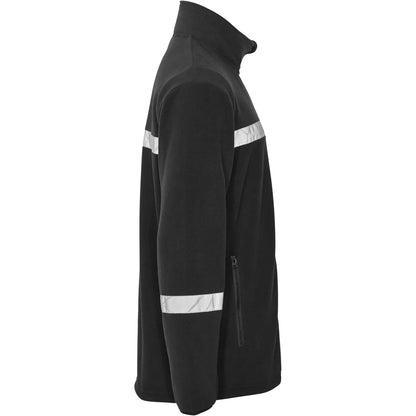 Black - Side - Projob Mens Progression 7300 Full Zip Fleece Jacket