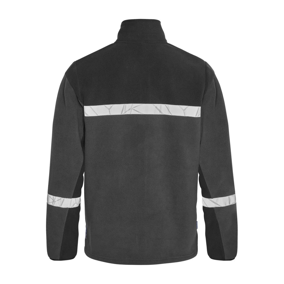 Grey-Black - Back - Projob Mens Progression 7300 Full Zip Fleece Jacket