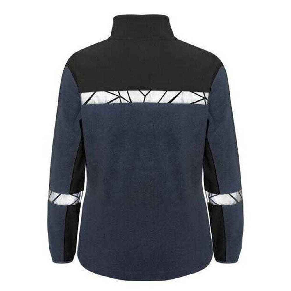 Navy-Black - Back - Projob Womens-Ladies Progression 7301 Fleece Jacket