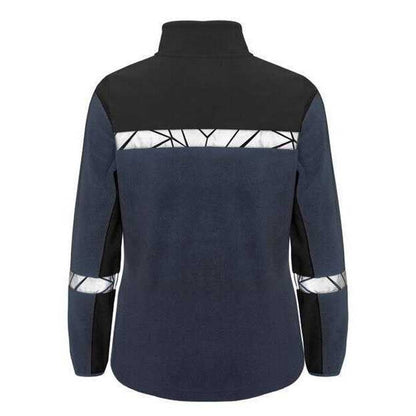 Navy-Black - Back - Projob Womens-Ladies Progression 7301 Fleece Jacket