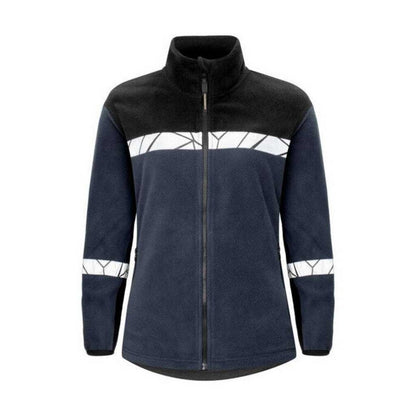 Navy-Black - Front - Projob Womens-Ladies Progression 7301 Fleece Jacket