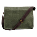 Vintage Military Green - Front - Quadra Vintage Canvas Despatch Bag - 14 Litres