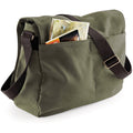 Vintage Military Green - Back - Quadra Vintage Canvas Despatch Bag - 14 Litres