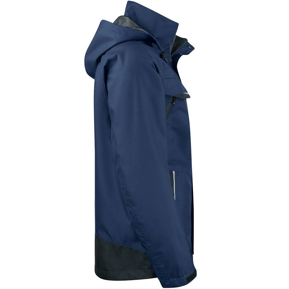 Navy - Side - Projob Mens Prio 4441 Waterproof Padded Jacket