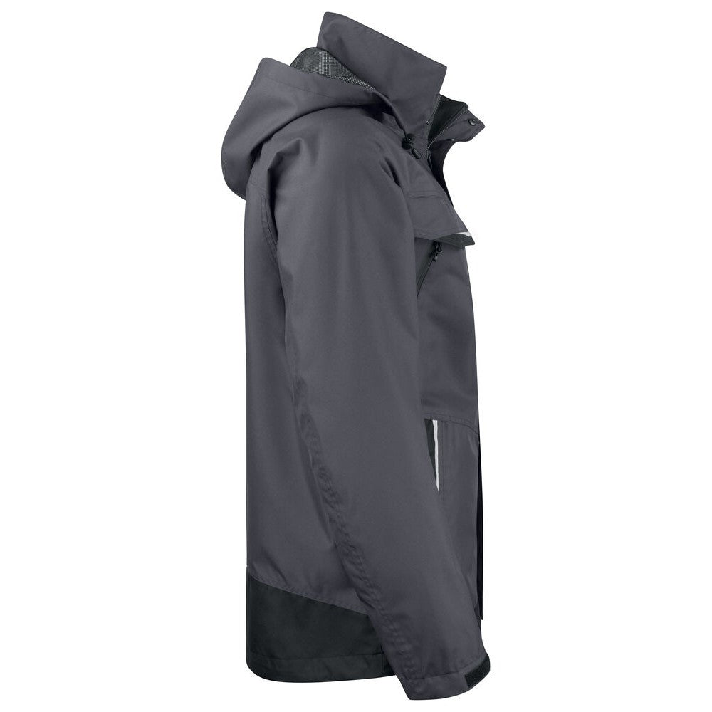 Grey - Side - Projob Mens Prio 4441 Waterproof Padded Jacket