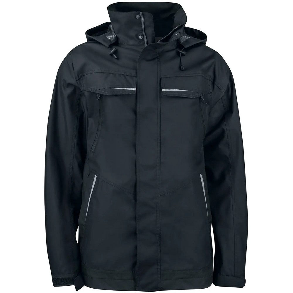 Black - Front - Projob Mens Prio 4441 Waterproof Padded Jacket