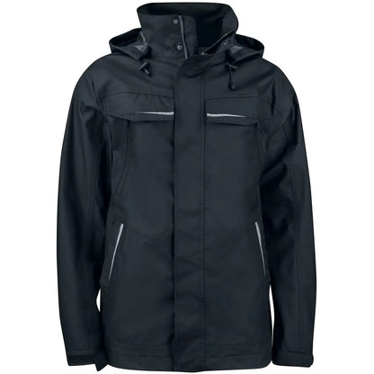 Black - Front - Projob Mens Prio 4441 Waterproof Padded Jacket