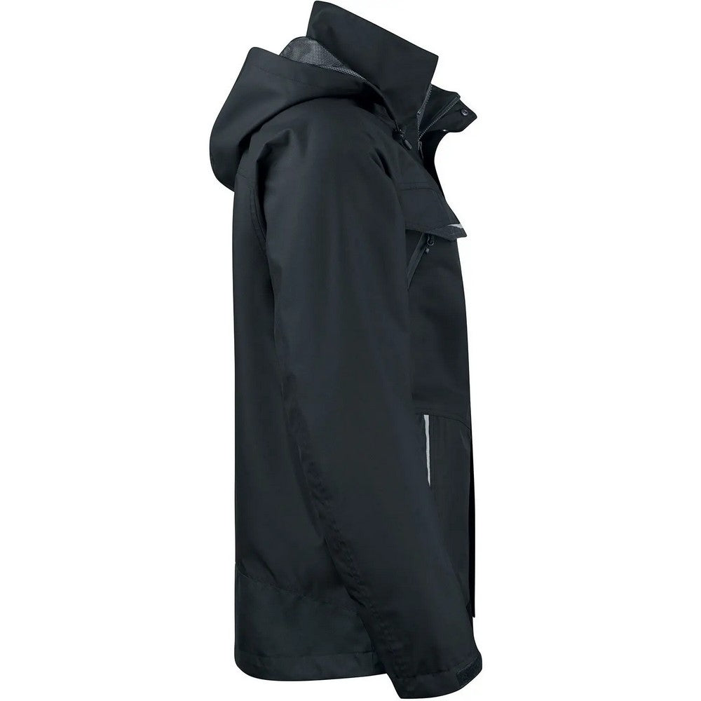 Black - Side - Projob Mens Prio 4441 Waterproof Padded Jacket