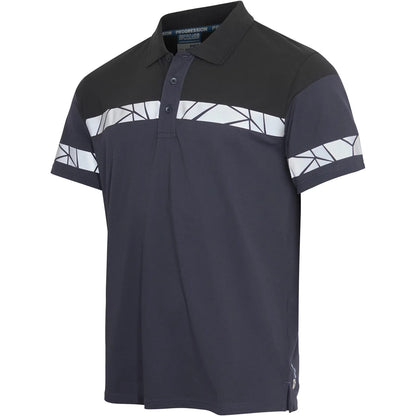 Navy-Black - Pack Shot - Projob Mens Progression 7003 Pique Polo Shirt