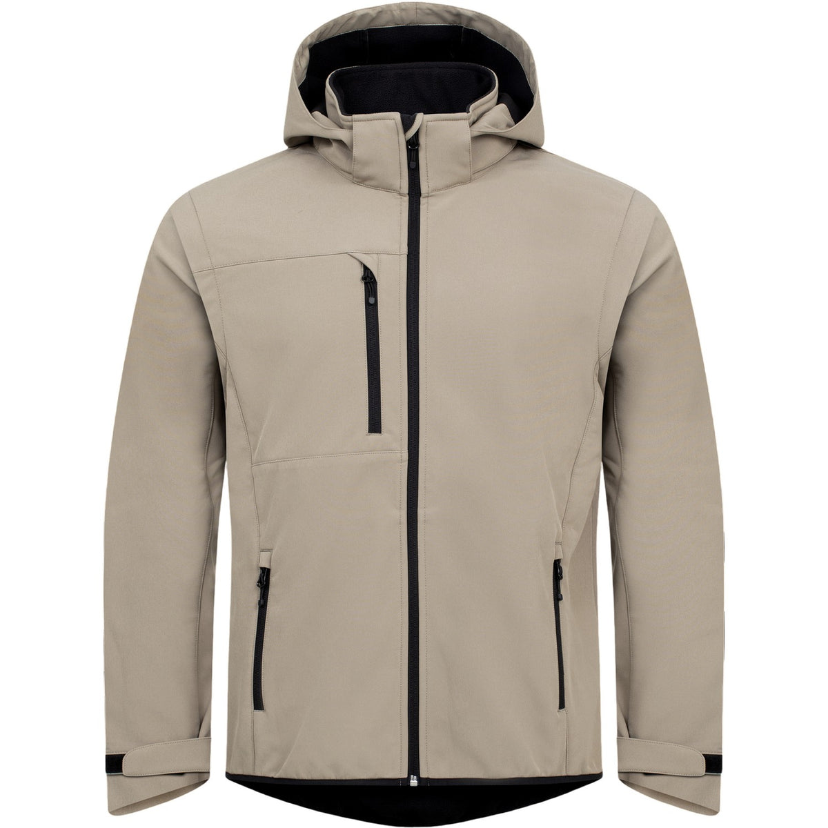Sand - Front - Clique Unisex Adult Classic 2 in 1 Zip-off Sleeves Soft Shell Jacket