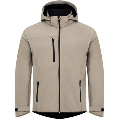 Sand - Front - Clique Unisex Adult Classic 2 in 1 Zip-off Sleeves Soft Shell Jacket