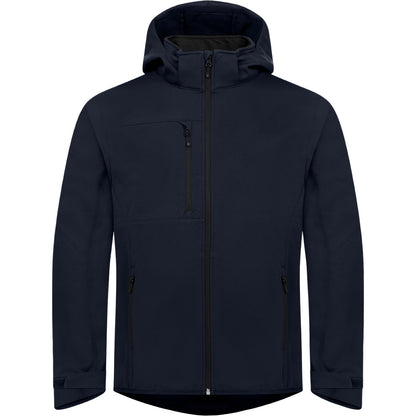 Dark Navy - Front - Clique Unisex Adult Classic 2 in 1 Zip-off Sleeves Soft Shell Jacket