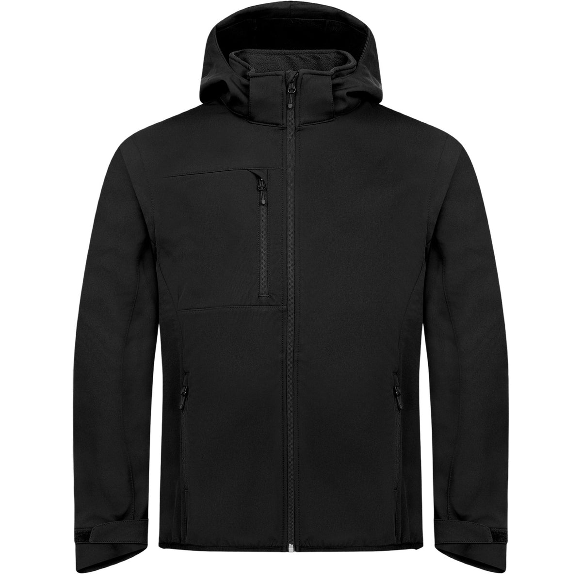 Black - Front - Clique Unisex Adult Classic 2 in 1 Zip-off Sleeves Soft Shell Jacket