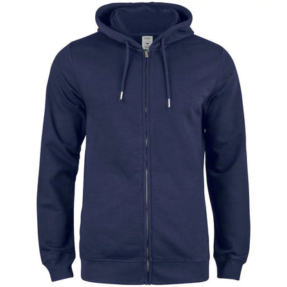 Dark Navy - Front - Clique Mens Organic Cotton Full Zip Hoodie