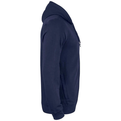 Dark Navy - Side - Clique Mens Organic Cotton Full Zip Hoodie