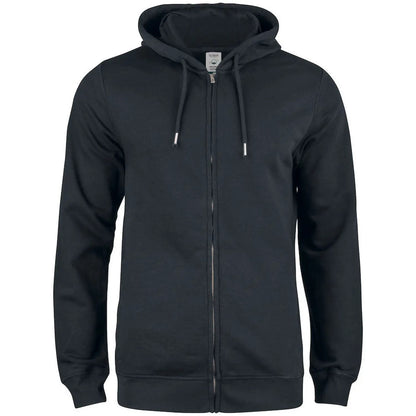 Black - Front - Clique Mens Organic Cotton Full Zip Hoodie