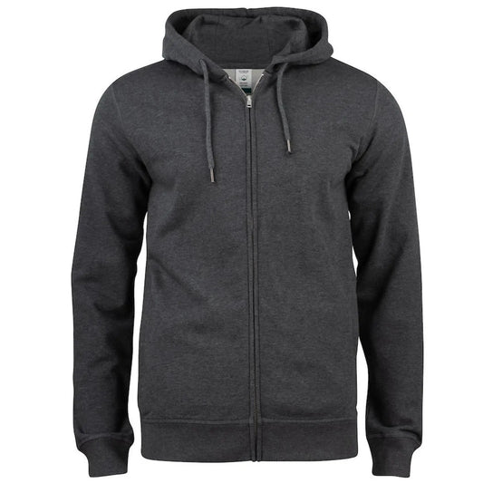 Anthracite Melange - Front - Clique Mens Organic Cotton Full Zip Hoodie