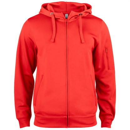 Red - Front - Clique Mens Basic Active Full Zip Hoodie