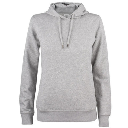 Grey Melange - Front - Clique Womens-Ladies Premium Organic Cotton Pullover Hoodie