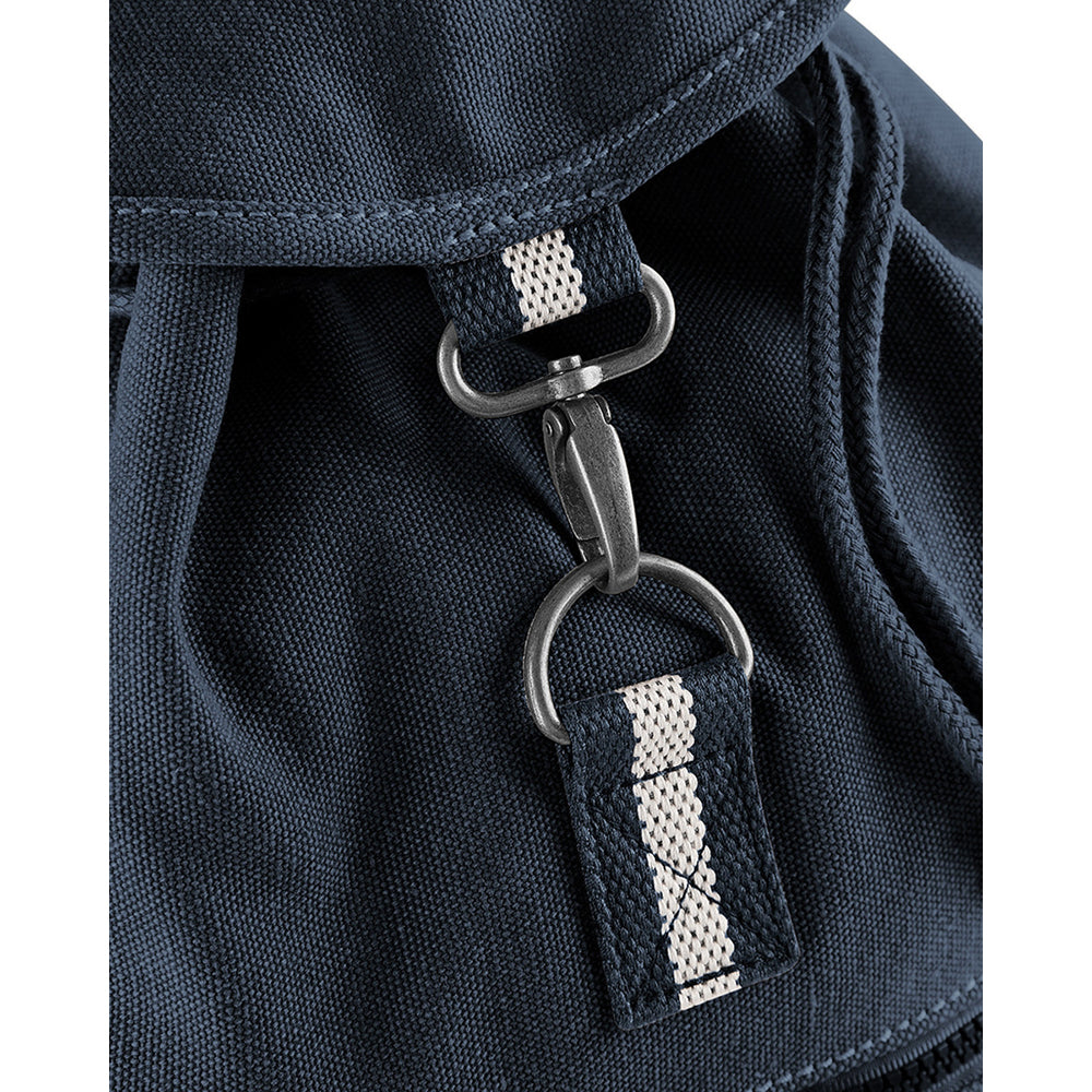 Vintage Oxford Navy - Side - Quadra Vintage Canvas Backpack - 18 Litres