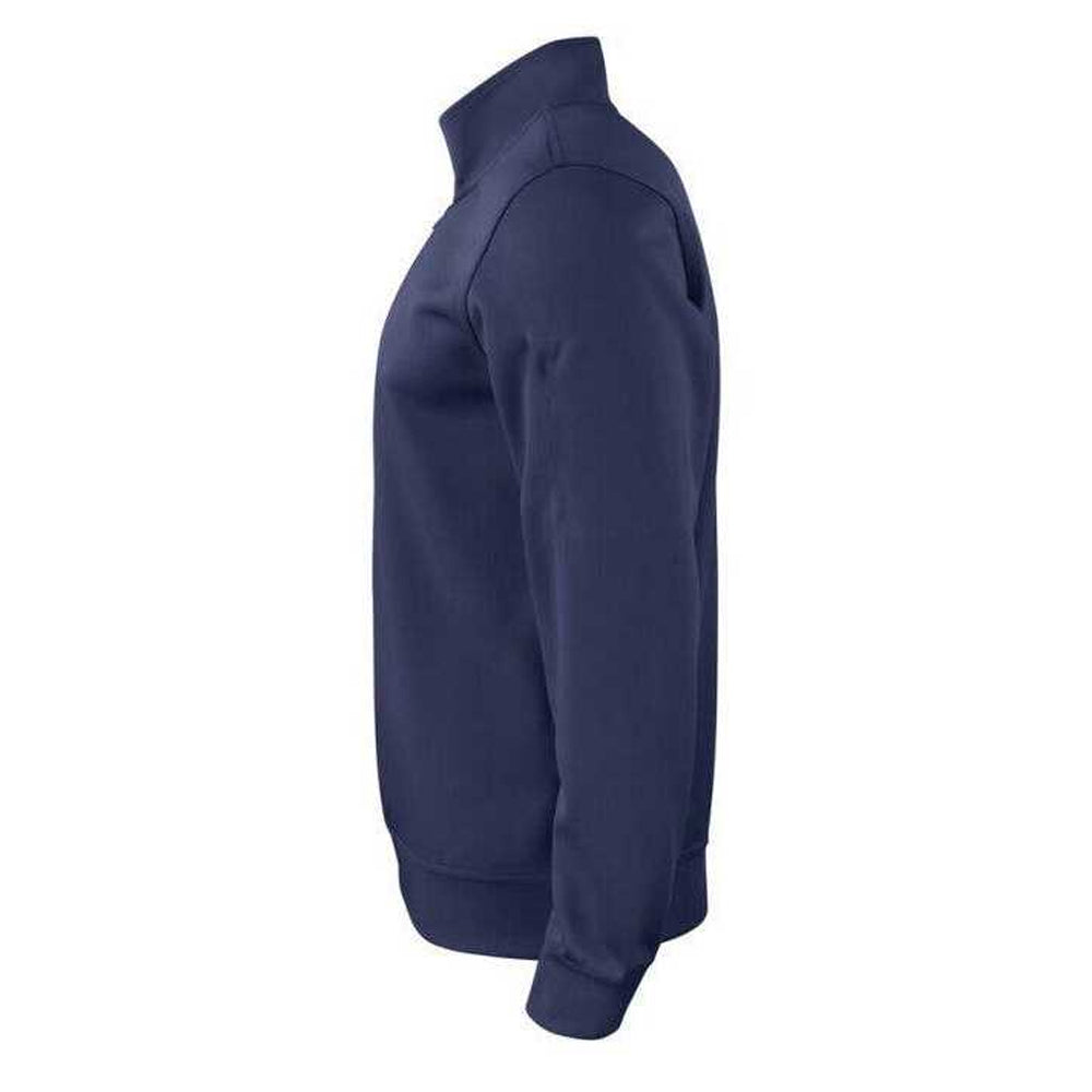 Dark Navy - Side - Clique Childrens-Kids Basic Half Zip Long-Sleeved Active Cardigan