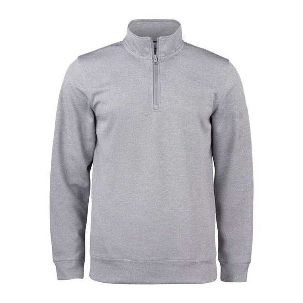 Grey Melange - Front - Clique Childrens-Kids Basic Half Zip Long-Sleeved Active Cardigan