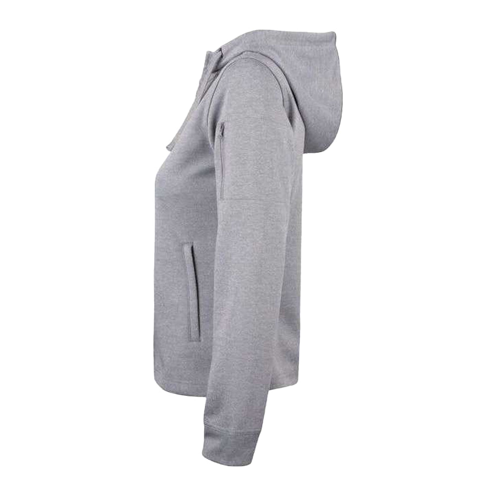 Grey Melange - Side - Clique Womens-Ladies Basic Full Zip Hoodie