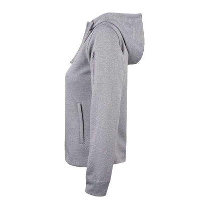 Grey Melange - Side - Clique Womens-Ladies Basic Full Zip Hoodie