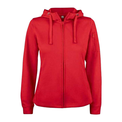 Red - Front - Clique Womens-Ladies Basic Full Zip Hoodie