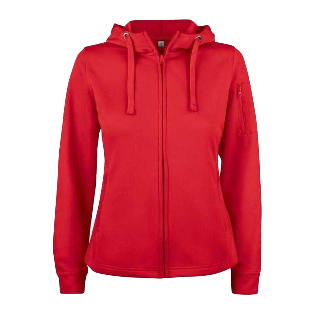 Red - Front - Clique Womens-Ladies Basic Full Zip Hoodie