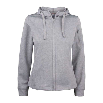 Grey Melange - Front - Clique Womens-Ladies Basic Full Zip Hoodie