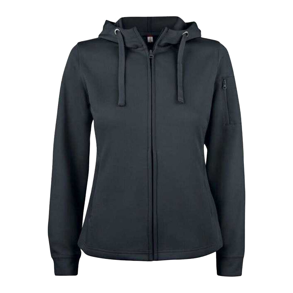 Black - Front - Clique Womens-Ladies Basic Full Zip Hoodie
