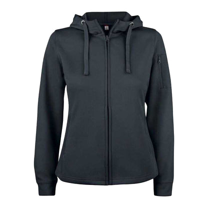 Black - Front - Clique Womens-Ladies Basic Full Zip Hoodie