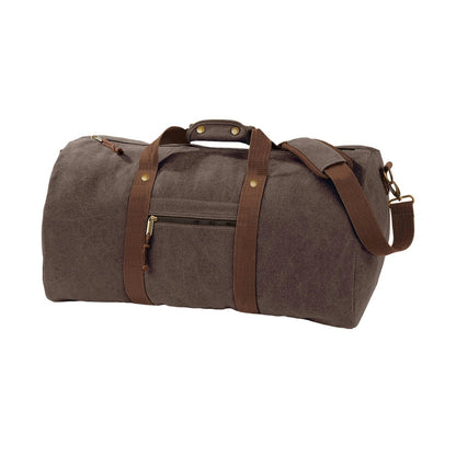 Vintage Brown - Front - Quadra Vintage Canvas Holdall Duffle Bag - 45 Litres