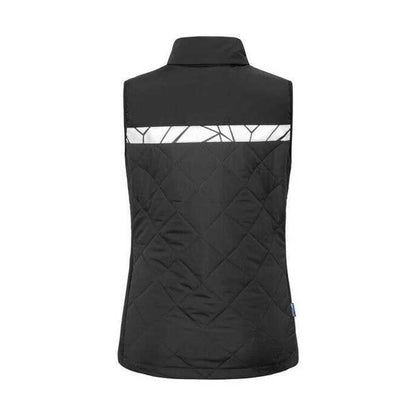 Grey-Black - Back - Projob Womens-Ladies Progression Diamond Quilt Recycled Polyester Work Vest Top