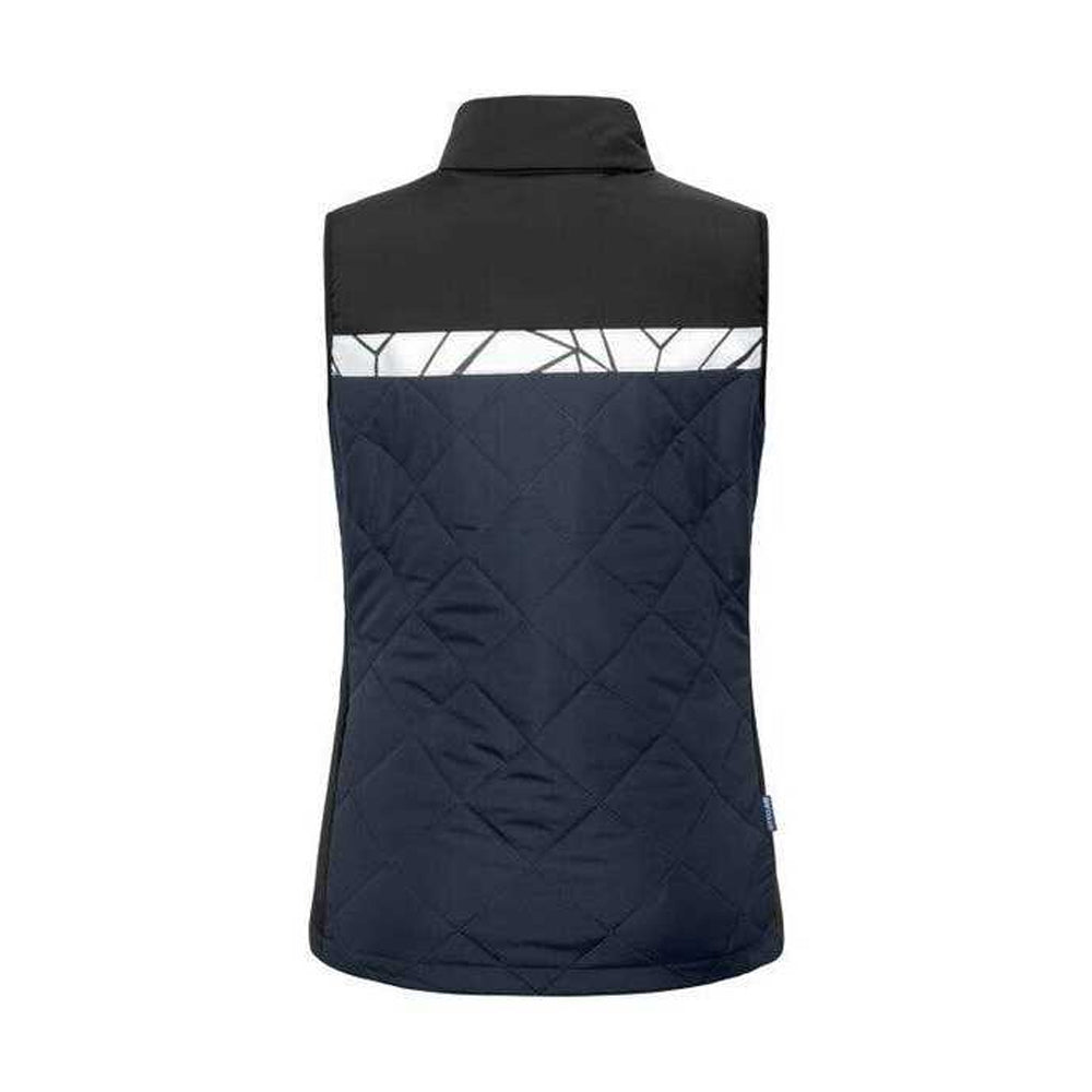 Navy-Black - Back - Projob Womens-Ladies Progression Diamond Quilt Recycled Polyester Work Vest Top