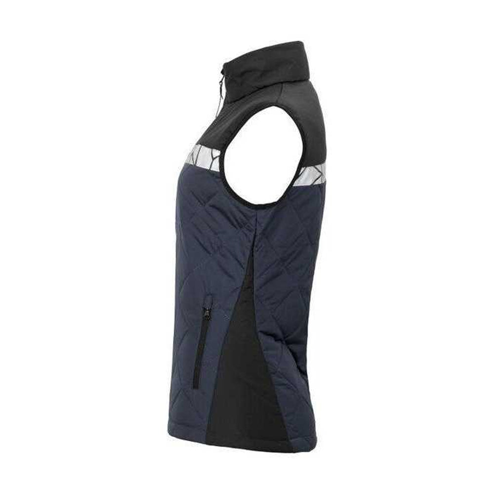 Navy-Black - Side - Projob Womens-Ladies Progression Diamond Quilt Recycled Polyester Work Vest Top